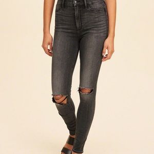 Hollister ultra high rise washed black jeans